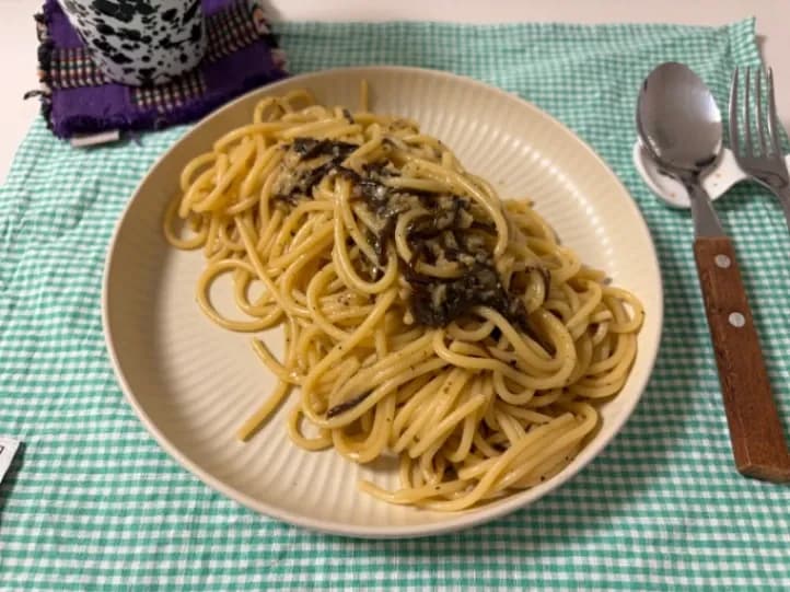 면, 다시마, 끝. 시오콘부 파스타